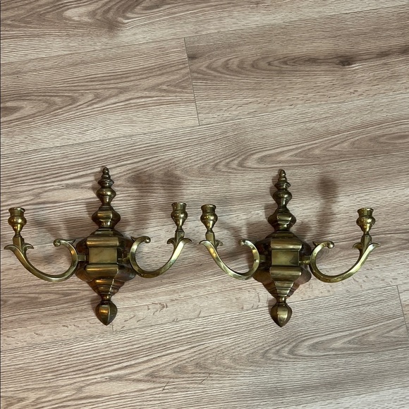Vintage Elegant Brass Wall Sconces Set of 2 The Import Collection India - Picture 1 of 12